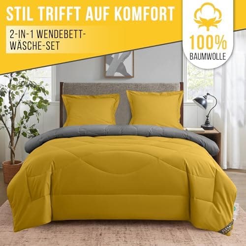 Oeko-TEX Zertifiziert_sleep komfortabel 4-jahreszeiten Bettdecke 135x200 Washbar Baumwolle & Mikrofaser Atmungsaktiv + K