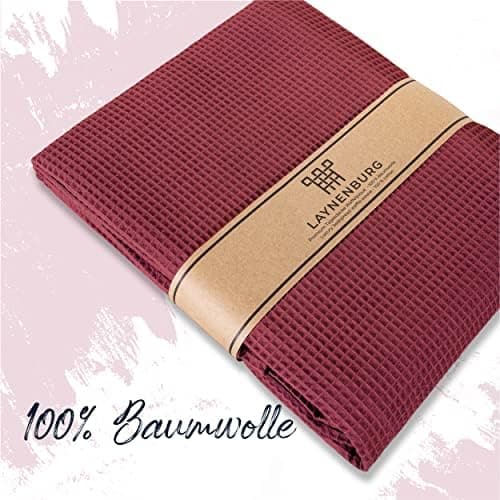 LAYNENBURG Premium Sommerdecke 150 x 200 cm - Waffelpique 100% Baumwolle - Creme OEKO-TEX STANDARD 100
