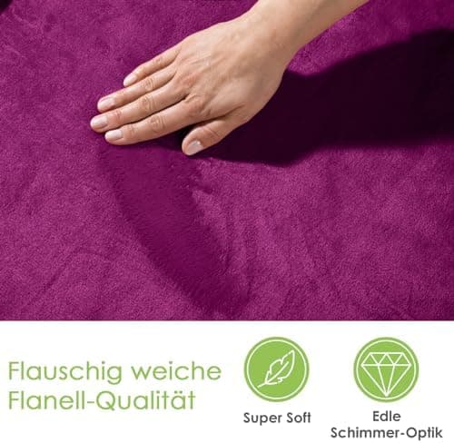 Heimtexland Kuscheldecke flauschig Oekotex warm Super Soft Decke 130x170 cm Bordeaux weinrot