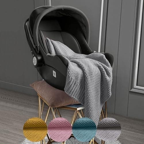 Oeko-Tex Wolle-Look Strickdecke Hellgrau Für Jungen Und Mädchen 70x100 - Wometo