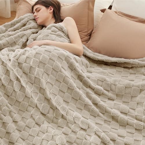 BEDSURE Kuscheldecke Flauschig - Weiche Warme für Zimmer Deko, Wohn- & Kuscheldecken, Hellbraun, 130 x 170 cm OEKO-TEX S