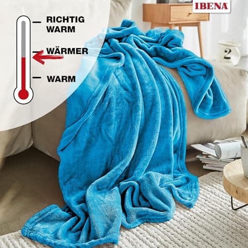 Ibena Kuscheldecke Olbia - flauschig, warm & waschbar, ideal für Kinder im Rose Farbton OEKO-TEX STANDARD 100  
Ibena Ku