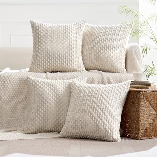 MIULEE 4er Set Dekorative Kissenhülle Wohnzimmer Schlafzimmer Orange Grün