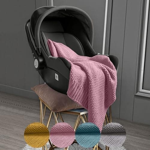 Oeko-Tex Wolle-Look Strickdecke Hellgrau Für Jungen Und Mädchen 70x100 - Wometo