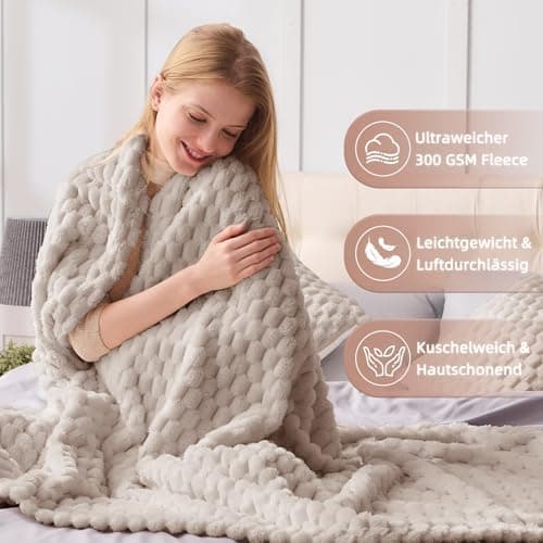 Vielit Ultraweiche Kuscheldecke Flauschig Rot – Warme & Gemütliche Couch & Sofadecke, Atmungsaktiv & Pflegeleicht, OEKO-