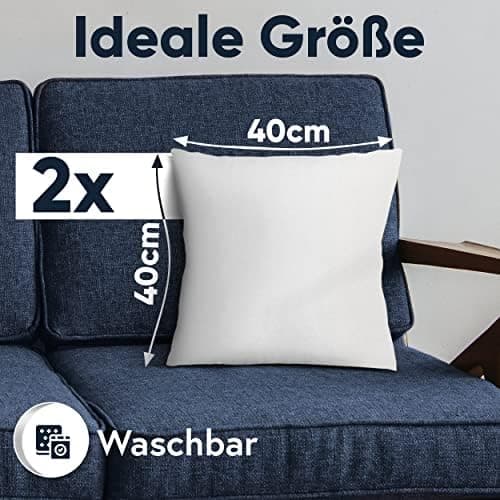 Moon 2er Pack Nonwoven Füllkissen - Festes Gehalte - 40x40cm - OEKO-TEX Standard 100 -Ideal für Möbelneuverputzung und C