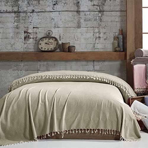 Mixibaby Tagesdecke Anthrazit 220x240 LuxTouch 100% Baumwolle
