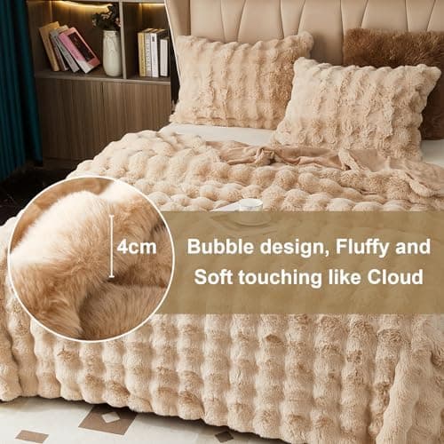Kuscheldecke Milchsamt Blasen Decke Super Soft Warme Couchdecke 100 x 160cm White