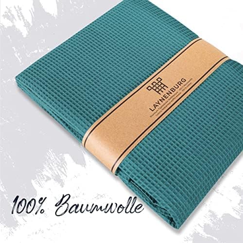 LAYNENBURG Premium Sommerdecke 150 x 200 cm - Waffelpique 100% Baumwolle - Creme OEKO-TEX STANDARD 100