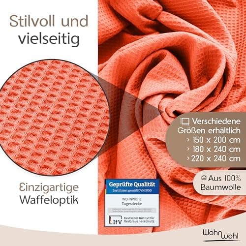 Tagesdecke Grau 100% Baumwolle Pflegeleicht Sommerdecke
