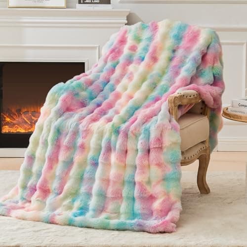 EMME Flauschige Wohndecke für Couch Kaninchen Plüsch Fleecedeckemercialwohndecke-sofa-decke-bubble-decke-wohndecke-flaus