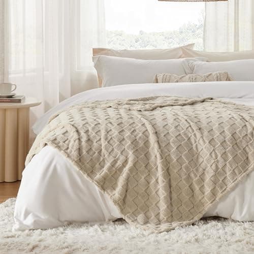 BEDSURE Kuscheldecke Flauschig - Weiche Warme für Zimmer Deko, Wohn- & Kuscheldecken, Hellbraun, 130 x 170 cm OEKO-TEX S