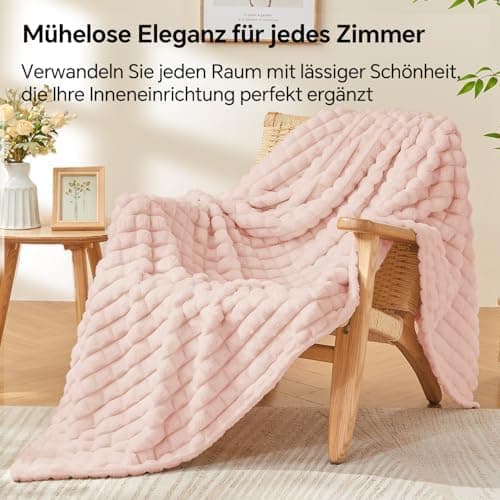 BEDELITE Flauschig Kuscheldecke Hellblau 125x150 für Sofa und Wohnzimmer OEKO-TEX STANDARD 100  
BEDELITE Hellblauer Fla