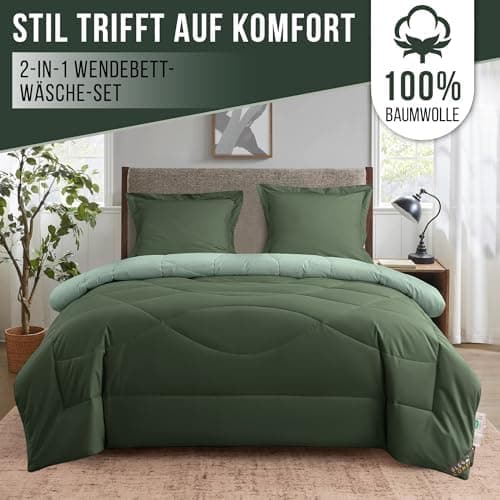 Oeko-TEX Zertifiziert_sleep komfortabel 4-jahreszeiten Bettdecke 135x200 Washbar Baumwolle & Mikrofaser Atmungsaktiv + K