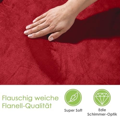 Heimtexland Kuscheldecke flauschig Oekotex warm Super Soft Decke 130x170 cm Bordeaux weinrot