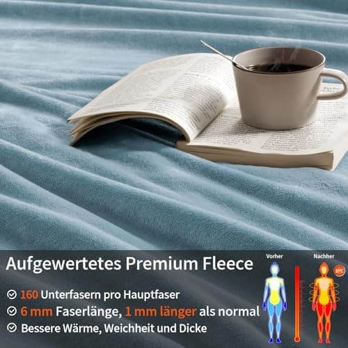 Oeko-Tex Weich Warm Kuscheldecke PHF Flauschig Fleecedecke 130x150cm - Beige, Couch, Sofa & Bett Überwurf