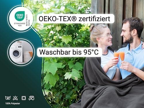 ZOLLNER Kuscheldecke in 130x170 cm - kuschelige und langlebige Fleecedecke - antistatisch und Oeko Tex® Zertifiziert