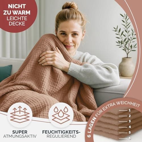 Blumtal Oeko-TEX Tagesdecke 150x200 cm - Bettüberwurf Anthrazit - Baumwolle 100% - leichte Kuscheldecke - Couch Überwurf