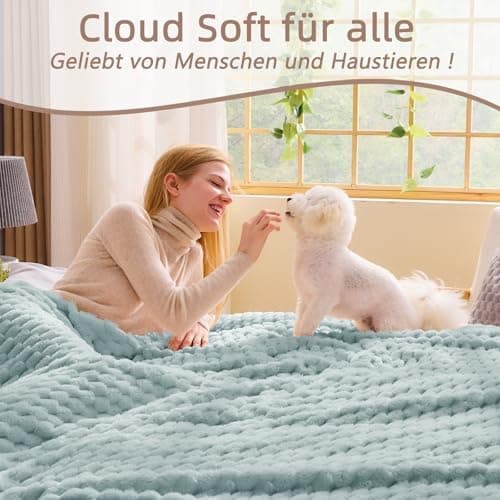 Vielit Ultraweiche Kuscheldecke Flauschig Rot – Warme & Gemütliche Couch & Sofadecke, Atmungsaktiv & Pflegeleicht, OEKO-