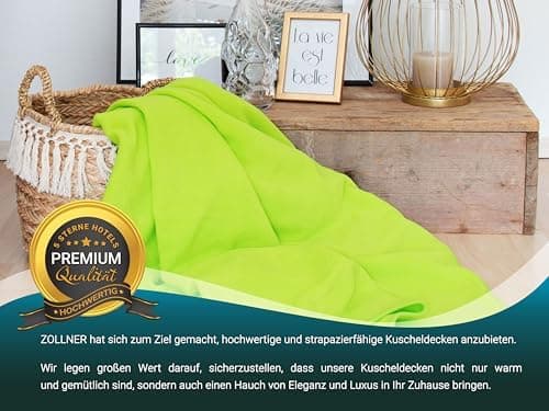 ZOLLNER Kuscheldecke in 130x170 cm - kuschelige und langlebige Fleecedecke - antistatisch und Oeko Tex® Zertifiziert