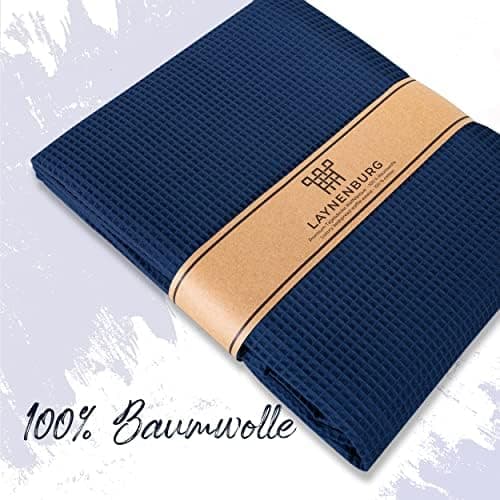 LAYNENBURG Premium Sommerdecke 150 x 200 cm - Waffelpique 100% Baumwolle - Creme OEKO-TEX STANDARD 100