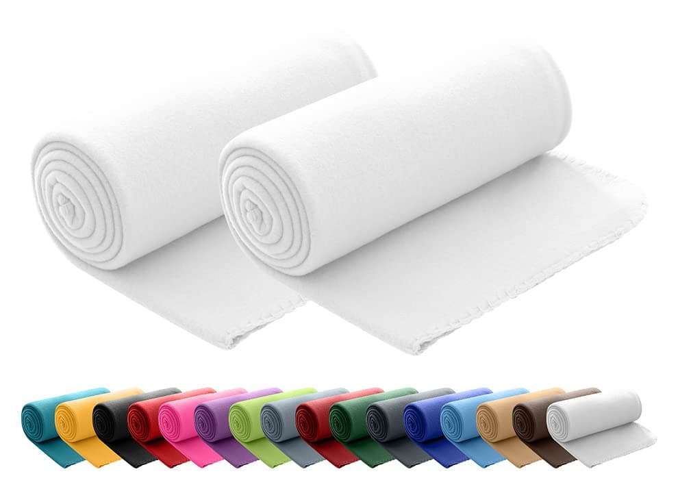 Wometo 2er Set Polar Fleecedecke OekoTex Lilaviolett Anti-Pilling Kettelrand