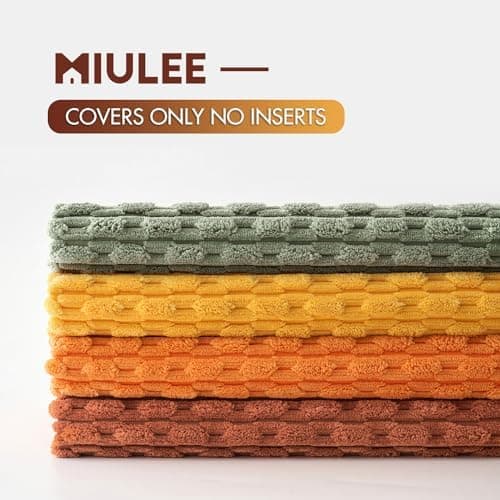 MIULEE 4er Set Dekorative Kissenhülle Wohnzimmer Schlafzimmer Orange Grün