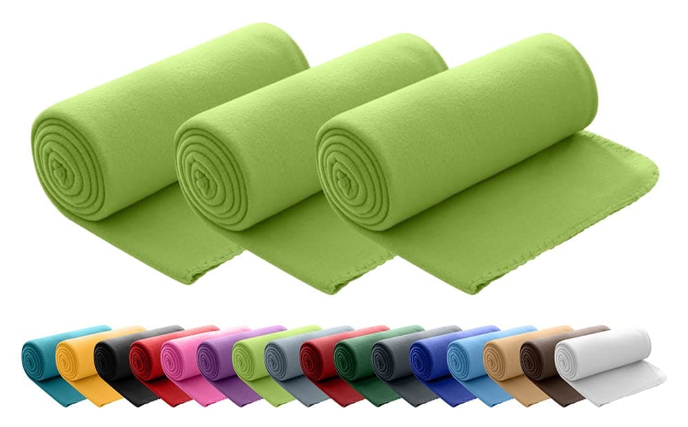 Wometo 3er Set Polar Fleecedecke OEKO-TEX STANDARD 100 Anti-Pilling Kettelrand beige Sand