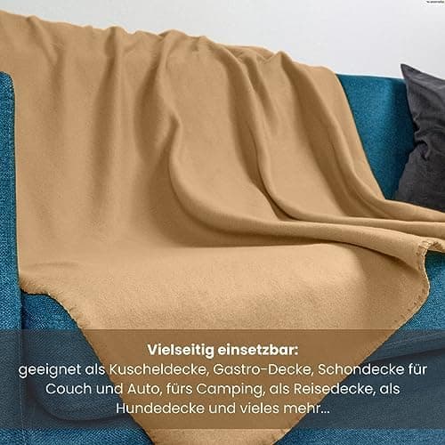 Wometo 10er Vorteilspack Fleecedecke grau Anti-Pilling Kettelrand