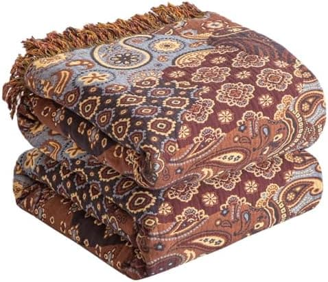 SOFTEXLY Boho Decke – Kuschelige Tagesdecke & Bettüberwurf 150x200cm, Aesthetic Design & Doppelseitige Musselin, Ideal f