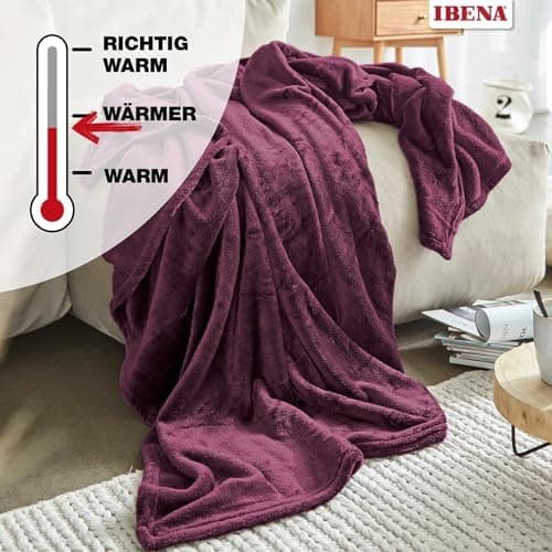 Ibena Kuscheldecke Olbia - flauschig, warm & waschbar, ideal für Kinder im Rose Farbton OEKO-TEX STANDARD 100  
Ibena Ku