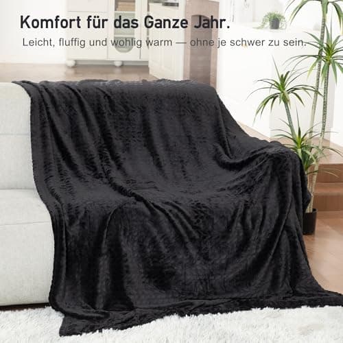 Winthome Kuscheldecke Flauschig Weich für Kinder geeignet, Warme Couchdecke Pflegeleicht, Kuschelige Fleecedecke für all