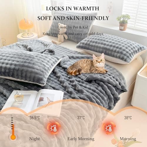 Kuscheldecke Milchsamt Blasen Decke Super Soft Warme Couchdecke 100 x 160cm White
