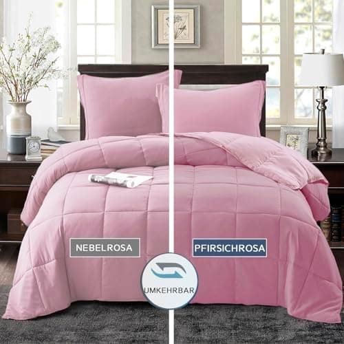Oeko-TEX zertifizierte Nebelrosa Bettdecke HIG 155x220 cm - Weich & Flauschig - 1500g Daunenalternative (250GSM)