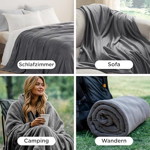 BEDSURE Wohndecke Warm Grau - Weich, Fleecedecke für Frauen, Couch Überwurf 150x200cm