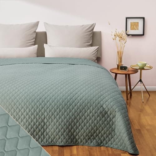 Blumtal Oeko-TEX zertifizierter Tagesdecke - Waschbar - Beige - 170x210 cm - Sofaüberwurf - Tagesdecke für Couch und Bet
