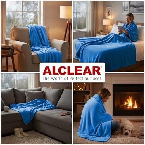 ALCLEAR Schokobraun Fleecedecken 130x160 cm, über 200 g/m2, SOFAGEDECKE DECKE Wohndecke Picknickdecke OEKO-TEX