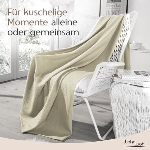 Tagesdecke Grau 100% Baumwolle Pflegeleicht Sommerdecke