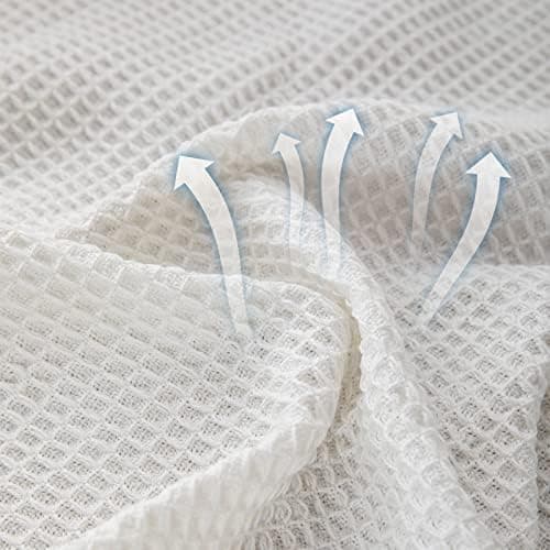 GAOWEI Premium Tagesdecke Grau - Multiwertige Sofa Cover 180x230cm - Dekorative Fransen, Groß Waffelmuster, als Bett- un