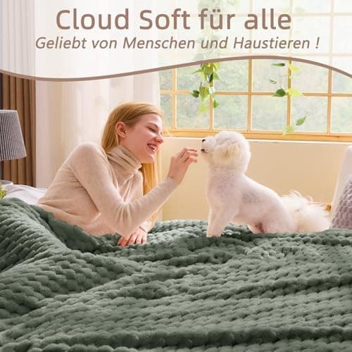 Vielit Ultraweiche Kuscheldecke Flauschig Rot – Warme & Gemütliche Couch & Sofadecke, Atmungsaktiv & Pflegeleicht, OEKO-