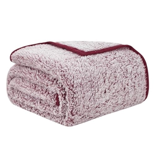 EMME Flauschige Sherpa Kuscheldecke Oeko-Tex 150x200 cm, perfekt für Winterspazieren und Relaxen - doppelseitig weich, l