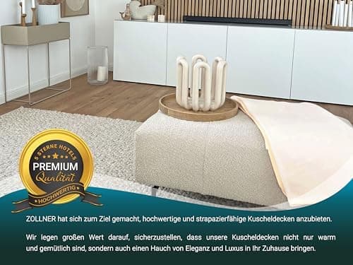 ZOLLNER Kuscheldecke in 130x170 cm - kuschelige und langlebige Fleecedecke - antistatisch und Oeko Tex® Zertifiziert