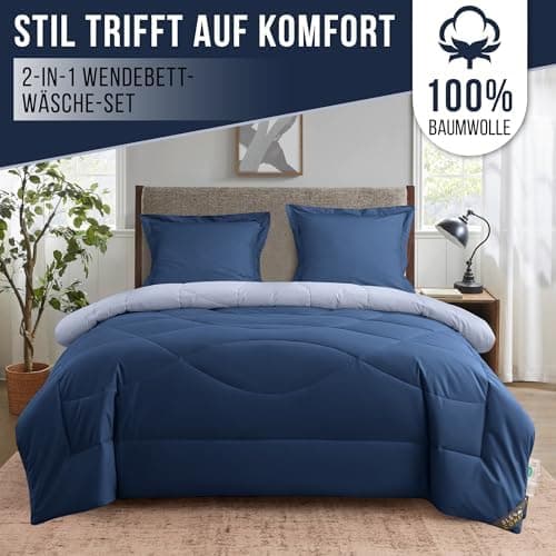 Oeko-TEX Zertifiziert_sleep komfortabel 4-jahreszeiten Bettdecke 135x200 Washbar Baumwolle & Mikrofaser Atmungsaktiv + K