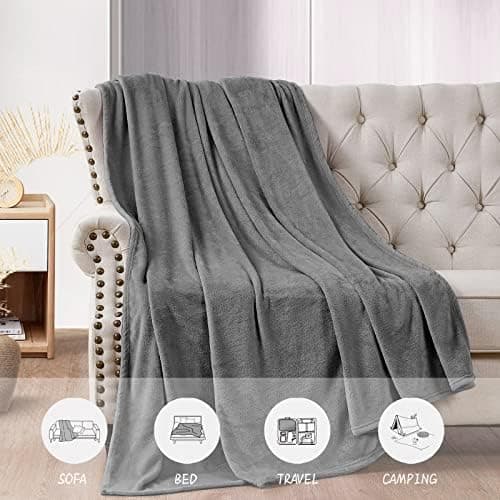 FARFALLAROSSA Oeko-TEX Flauschig Kuscheldecke 130x160 cm - Super Weiche Fleecedecke als Sofaüberwurf - Wohndecke Gelb OE