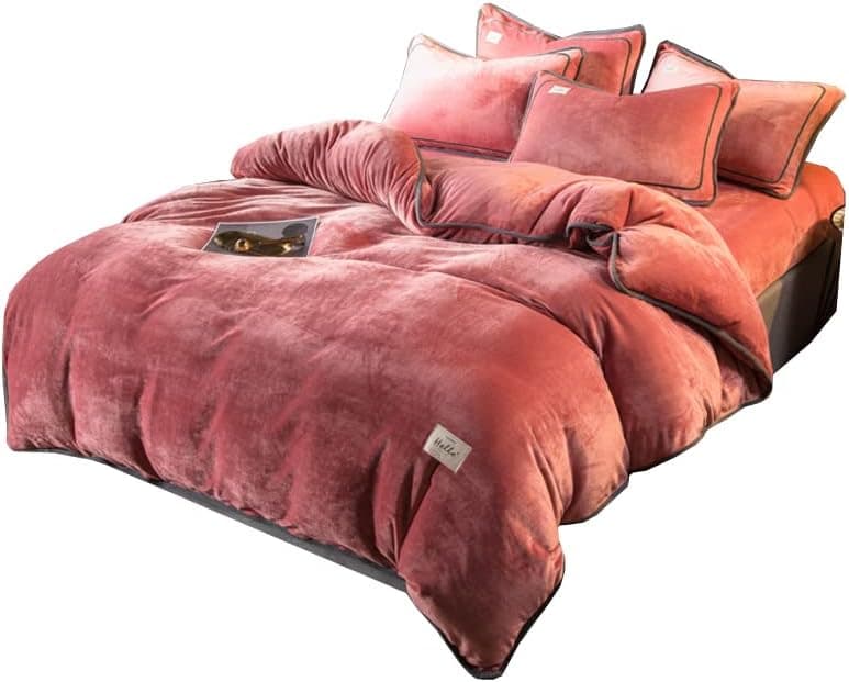 TGPOLI Warmes BettwäSche-Set 200x220, Flauschiger Ssstoff, Weicher Bettbezug und Kissenbezug, ideal für Winter, 200x230c