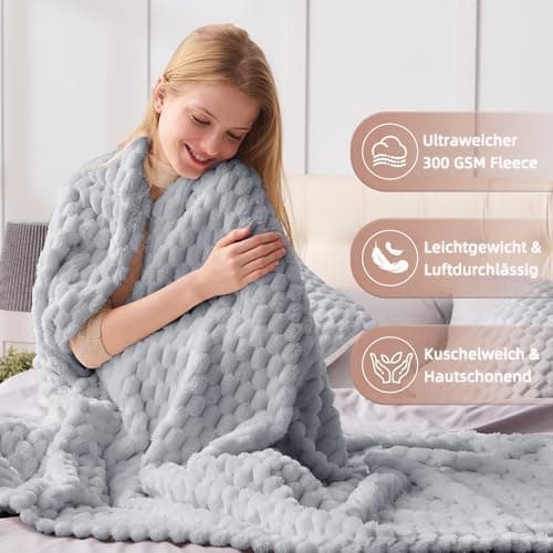 Vielit Ultraweiche Kuscheldecke Flauschig Rot – Warme & Gemütliche Couch & Sofadecke, Atmungsaktiv & Pflegeleicht, OEKO-