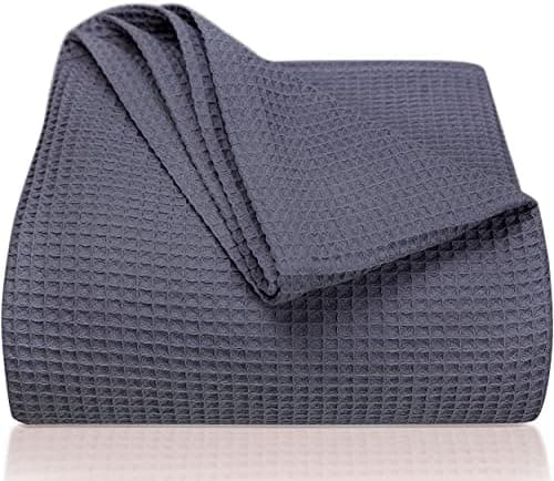 LAYNENBURG Premium Sommerdecke 150 x 200 cm - Waffelpique 100% Baumwolle - Creme OEKO-TEX STANDARD 100
