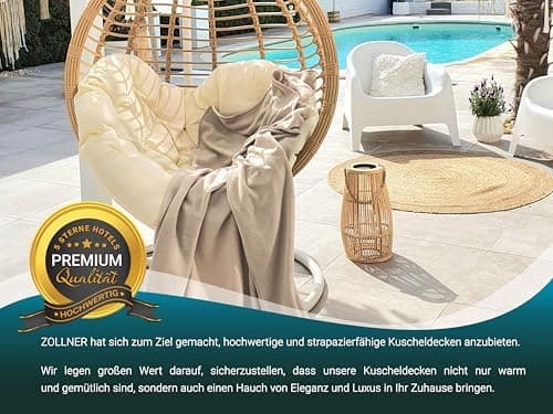 ZOLLNER Kuscheldecke in 130x170 cm - kuschelige und langlebige Fleecedecke - antistatisch und Oeko Tex® Zertifiziert