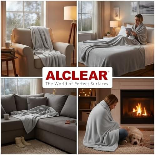 ALCLEAR Schokobraun Fleecedecken 130x160 cm, über 200 g/m2, SOFAGEDECKE DECKE Wohndecke Picknickdecke OEKO-TEX