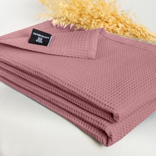 LAYNENBURG Premium Sommerdecke 150 x 200 cm - Waffelpique 100% Baumwolle - Creme OEKO-TEX STANDARD 100